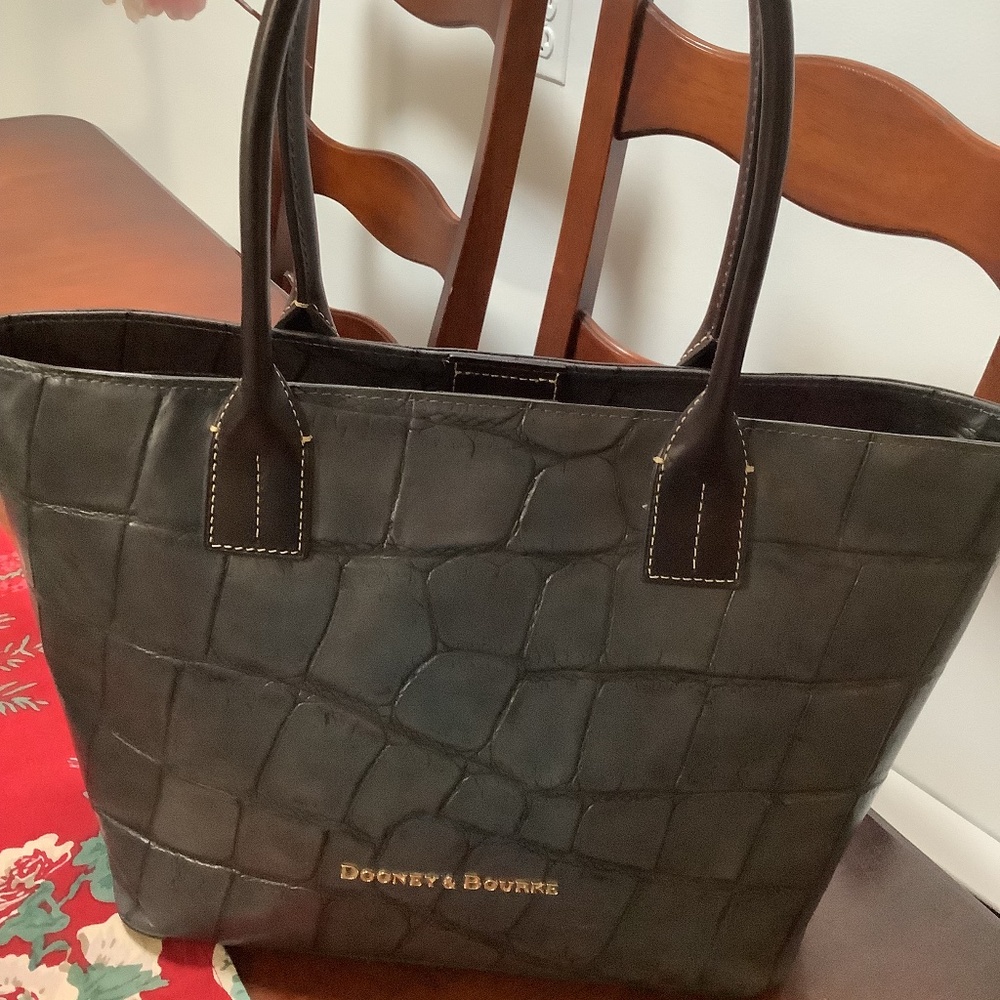 Large Dooney & Bourke Croc Design Leather Tote - PreOwned